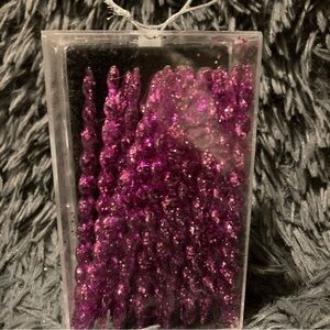 Department 56 Purple Glitter Acrylic Icicle Ornaments